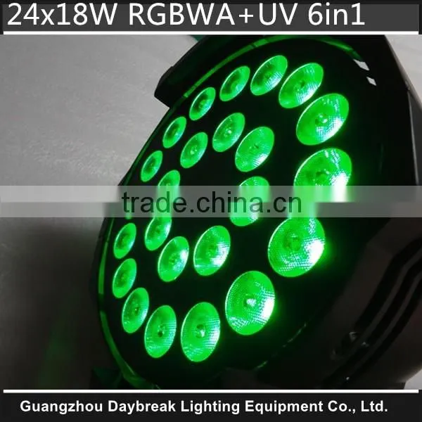 24x18w Led Par RGBWA UV 6in1 Stage Lighting Led Washing Par High Power Full Colors Dmx512 DJ Led Par64 RGBWA+UV 6 in 1 Leds photo-5