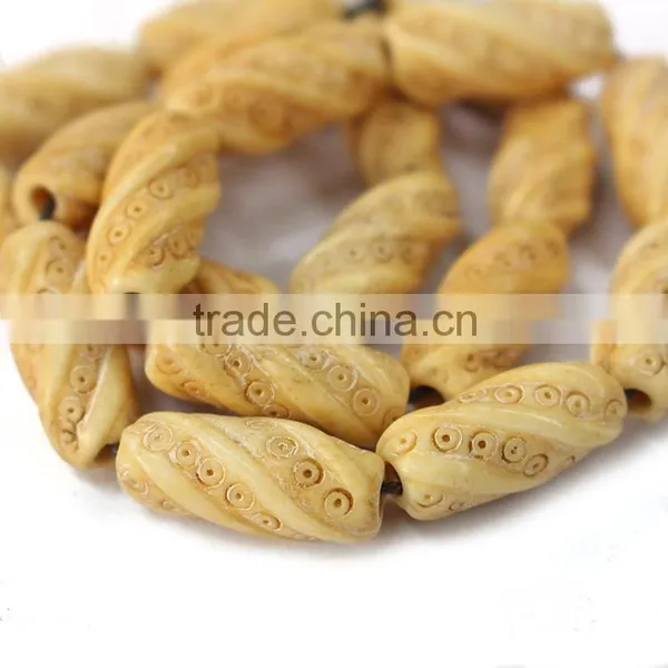 OB030 For Bracelets or Necklace Carved Chunky Bone Beads photo-3