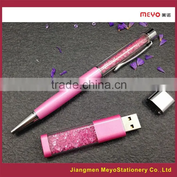 Colorful Crystal Ball Pen and Crystal Usb Flash Drive Gift Set photo-2