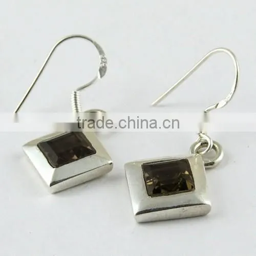 Breath Of Love ! Smoky Quartz 925 Sterling Silver Earring, Gemstone Silver Jewelry, 925 Silver Jewelry photo-3