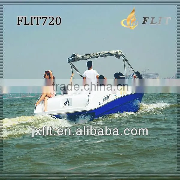 China Latest Model FRP Hull Double Built-in Engines Luxury Small Yacht photo-3
