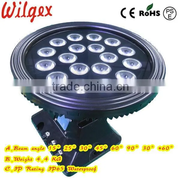 Round Type IP65 Waterproof 18x3w RGB 3in1 Led Wash Light Outdoor photo-2