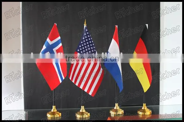 High Quality Flag for Table Top Flags Desk Flag With Metal Pole and Base photo-6