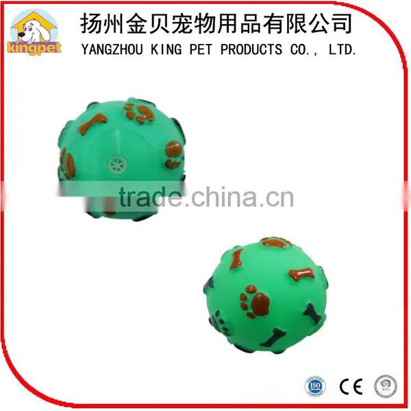 Eco Friendly Squeaky Color Rubber Vinyl Ball Dog Toy With Sounding photo-3