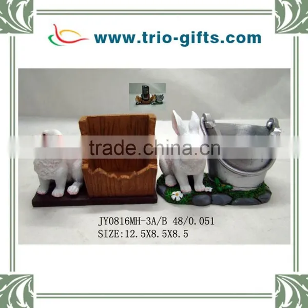 New Handmade Rabbit Mobile Holder Polyresin Crafts photo-2