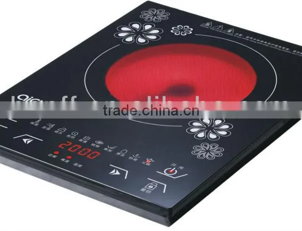 Fashion Design no Radiation High Quality 2000w Portable Glass Single Burner Glass Ceramic Cooktop photo-6
