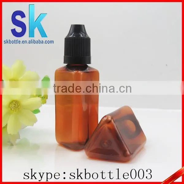 e Liquid Amber Triangular Plastic Dropper Bottle Pet Dropper Bottle 30ml With Childproof Cap photo-5
