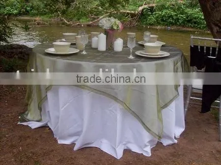 Tablecloth and Overlay, Polyester Banquet Tablecloth,organza Overlay