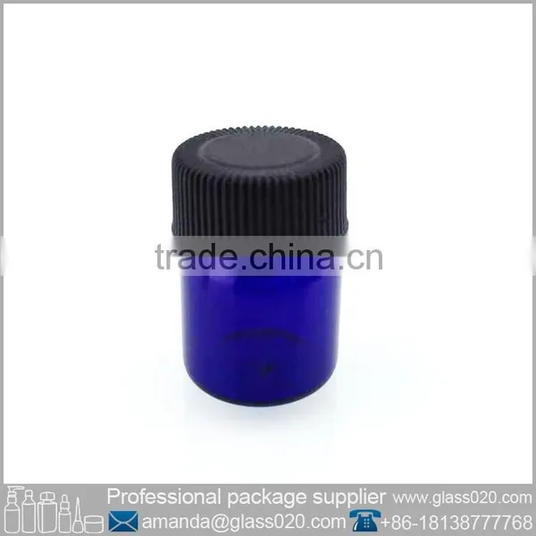 Blue 1ml/2ml/3ml Vial Glass Vials and Bottles With Plastic Cap photo-2