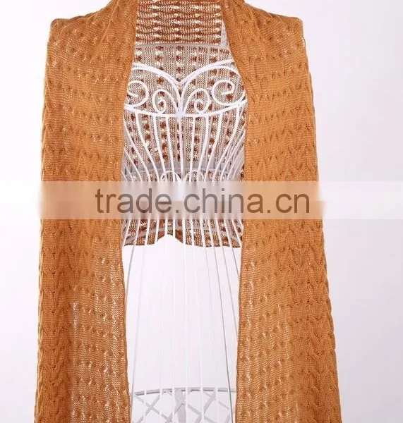 Yellow Hollow Out Simple Cotton Scarf, Hand Block Printed Women Scarf , Art Boho Scarf photo-2