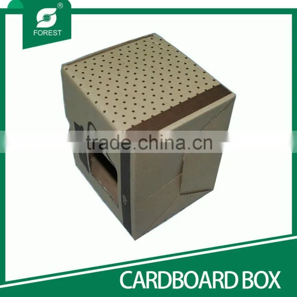 NEW SHAPE BROWN CORRUGATED CARDBOARD PAPER BOX FOR PACKAGING GLASS MUG WITH CLEAR WINDOW photo-4