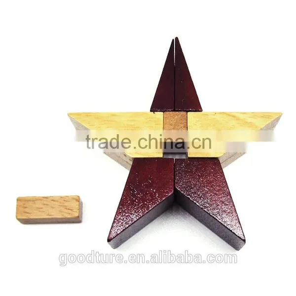 2015 Hot Sale Wooden IQ Intelligent Puzzle Magic Puzzle Kongming Lock Brain Teaser Model Number GAD1129 photo-4