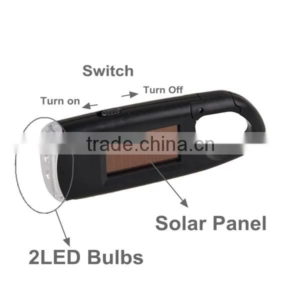 Personalized Light Solar Power Key Chain Flashlight With 2 LED photo-4