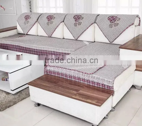 Cotton Appliqued Embroidery Sofa Cover photo-2