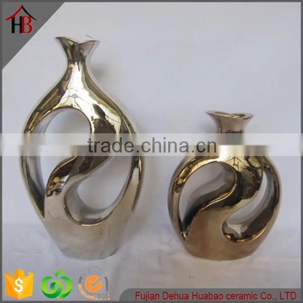Craft Decoration Electroplated Ceramic Vase