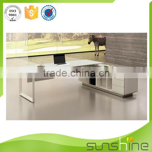 China Supplier Excellent Quality Modern Executive Glass Office Desk photo-4