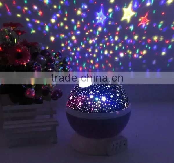 Bright Colours 360 Degree Moon Star Projection Night Light - Kids Baby Bedroom and Nursery - Great Gift Idea photo-5