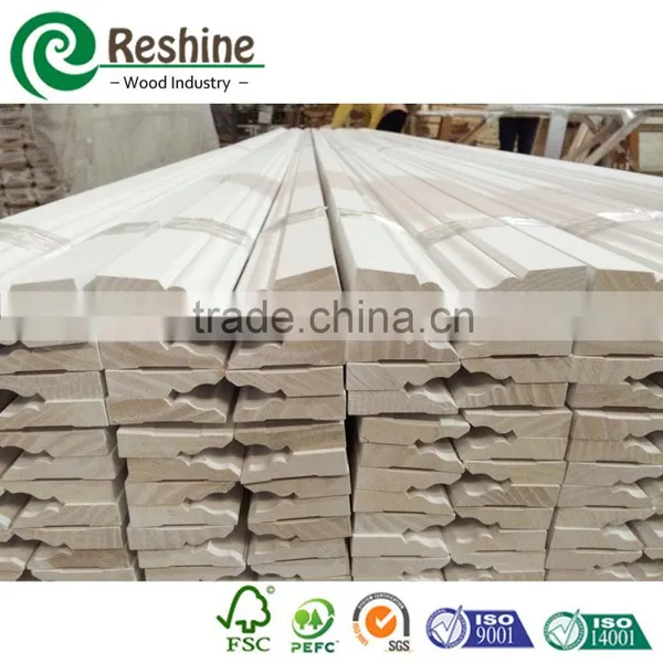 White Primed S4S Bevelled Spalyed Wood Moulding photo-3