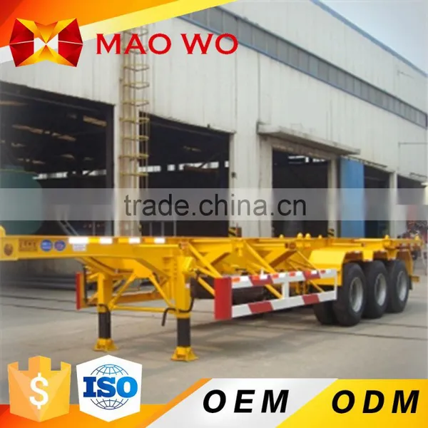 China New 3 Axle 40 ft Container Used Skeleton Semi Trailer for Sale photo-2