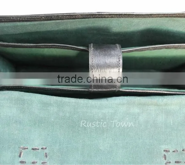 Formal Black Pure Goat Leather Bags Handcrafted Office Bags for Men photo-3