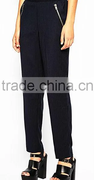 Regular Fit Pinstripe Printed Straight Pant