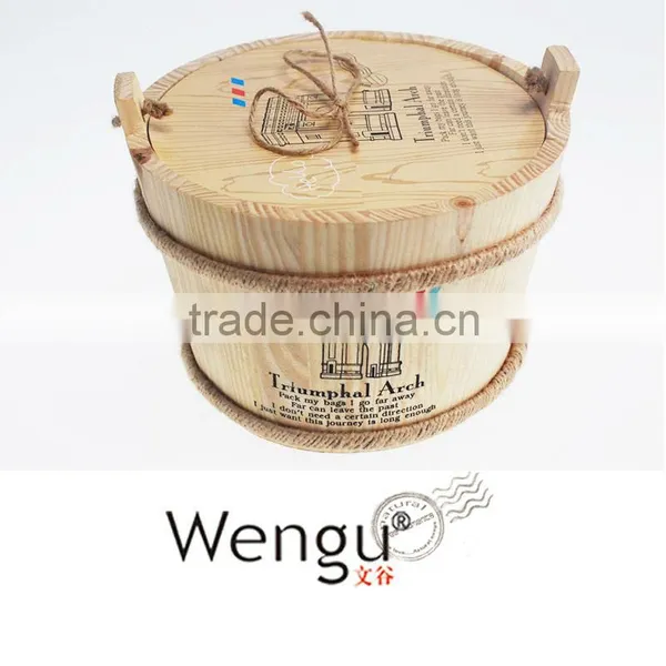 2014 New Design Mini Notebook With Wooden Can 4C Printed And Nylon Handle photo-2
