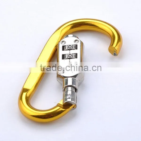 Aluminum Alloy 7 d Glyph Shape Climbing Buckle/plus Combination Lock and Lock Buckle photo-5