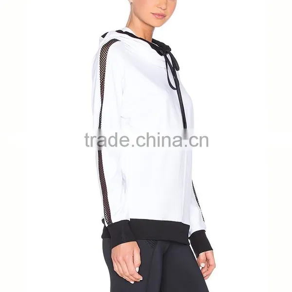 Tops Tennic Baseball Running Long Sleeve White Polyester Dry Fit Woman Sports Hoody photo-3