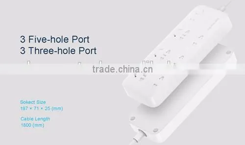 Original Xiaomi Smart Power Strip Intelligent 6 Ports WiFi Wireless Remote Power On/off With Mobile Phone APP Control photo-2