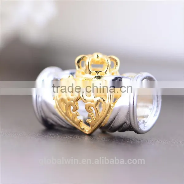 Custom Engarving 18K Gold Plating Charms Solid European Tube Bead 925 Sterling Silver Beads Wholesale 14K Gold Charms Bead photo-2