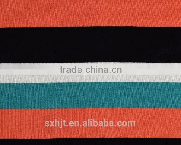 Rayon Viscose Spandex Yarn Dyed Striped Single Jersey Fabric photo-2
