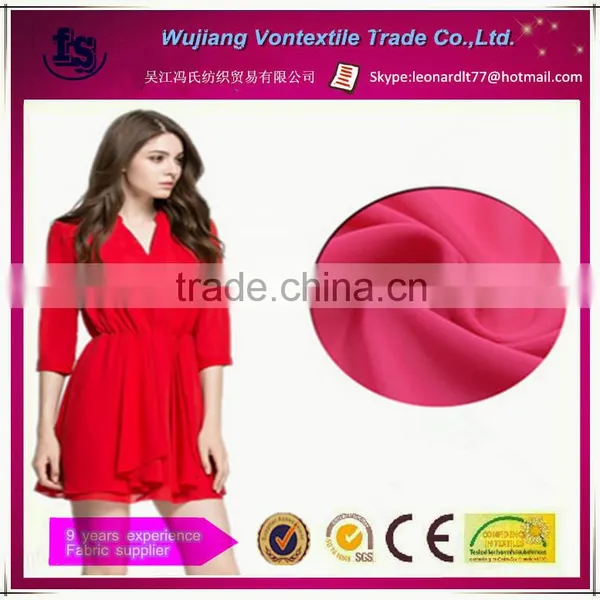 Shengze Manufacture Supply Pearl Chiffon Fabric/75d Polyester Plain Chiffon Fabric for Dress