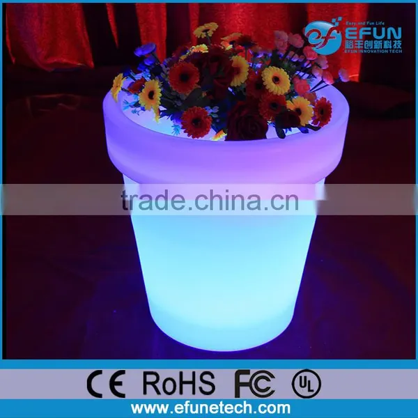 Remote Control Plastic Lighted Outdoor Decorating Rgb Color Changing Solar Led Flower Pot photo-3