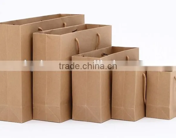 Cheap Brown Printed Logo Brown Kraft Paper Bag With Twisted Paper Handle photo-5
