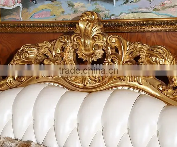 Luxury Classic Golden Antique Full Solid Wood Sofa Set, Wedding Sofa For Bride And Groom(MOQ=1 SET) photo-2