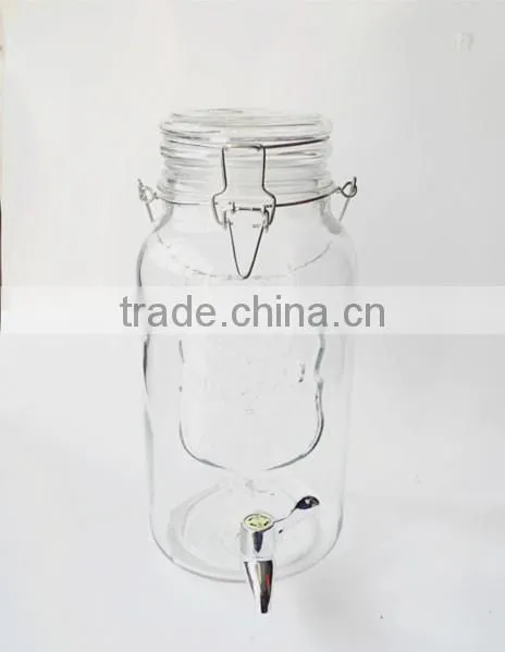 Ice Cold Airtight Portico Glass Drink Dispenser With Metal Clip Top Lid photo-3
