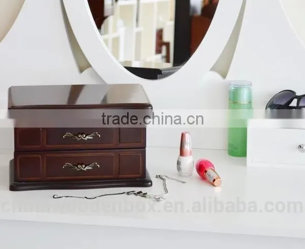 2016 Hot Sell Custom Wooden Jewelry Box Brown Jewelry Case for Women Love photo-2