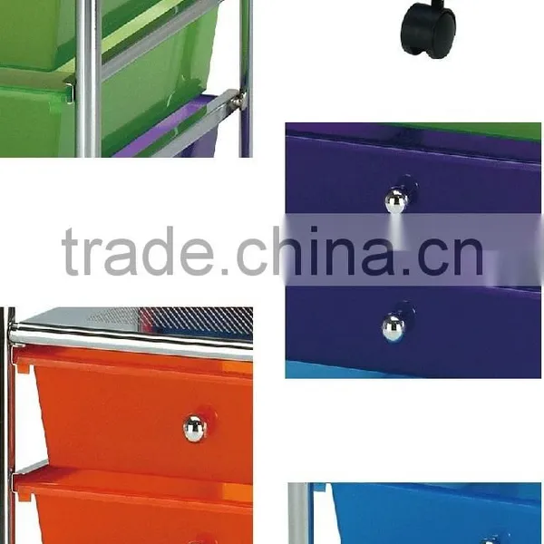Colorful 10 Tier Plastic Storage Drawer Cart photo-4
