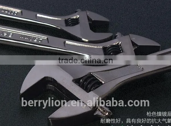 Berrylion 8-15" German Type Black Pearl Nickel Alloyed Adjustable Wrench photo-4