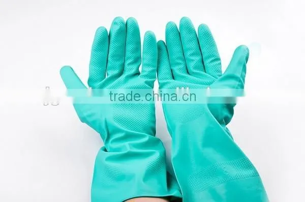 Green Nitrile Washing Up Household Rubber Gloves photo-2