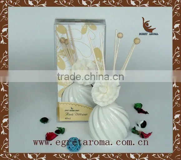 Family Decorative With Rattan Sticks Ceramic Aroma Diffuser photo-4