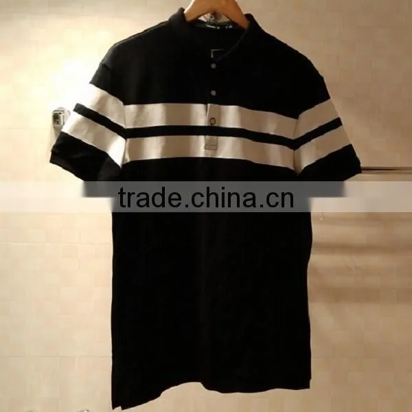 High Quality Polo Brand Black Combination White Stripe Polo Orginal Price for Famou Brand Polo Shirt photo-2