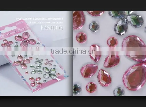 Eco-friendly Decorated Body Self Adhesive Acrylic Rhinestone Gem Sticker photo-3