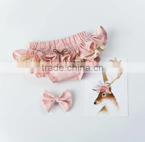 Baby Girl Bloomers Pink Ruffled Diaper Cover Wholesale Baby Clothes photo-4