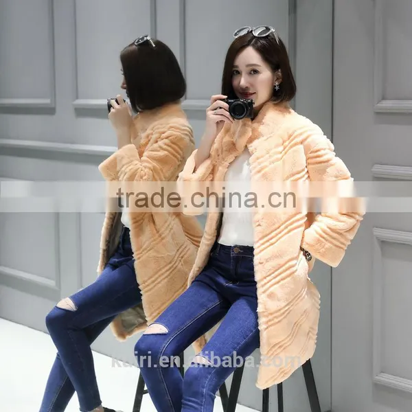 Hot Sales Winter Women's Real Natural Fur Coat Brand Clothing Fashion Girls Real Rex Rabbit Fur Jackets and Coats 2016 New photo-3