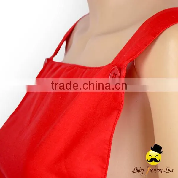 HYB173 Yihong Solid Color Red Shoulder Strap Baby Girls Jumpsuits For 0-6Years Girls Wear Romper photo-4