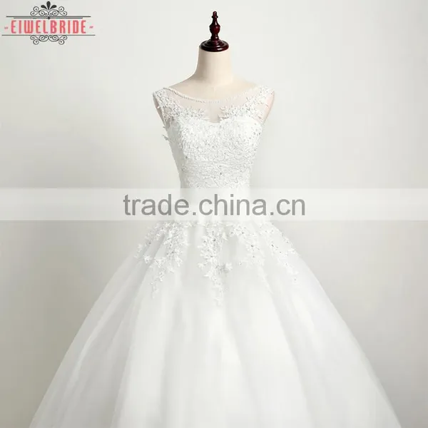 OEM Long Floor-length WWhite Wedding Dress Bridal Gown photo-3