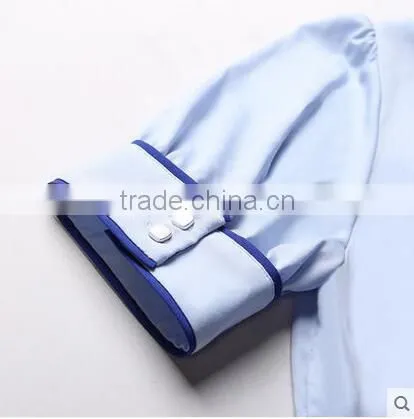 Custom High Quality Korea Design Female Uniform Fancy Blouse Designs Top Blouse photo-5