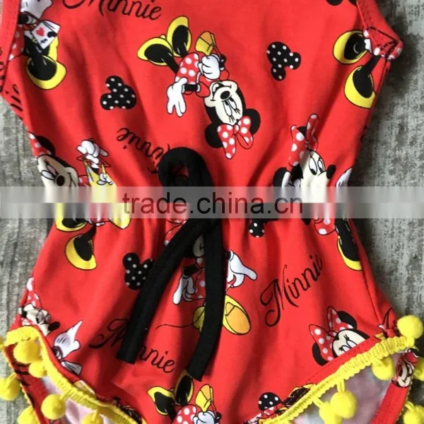 Baby Girls Summer Spring Clothing Infant Baby Girls Romper Baby Minnie Romper With Matching Headband photo-2