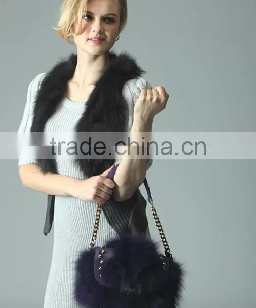 Factory Directly Supply Luxury Fashion Ladies Handbags Real Fox Fur Bag photo-2